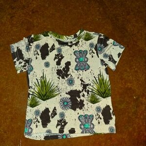 Western print girls 1T top